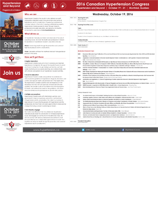 2016 Canadian Hypertension Congress Program